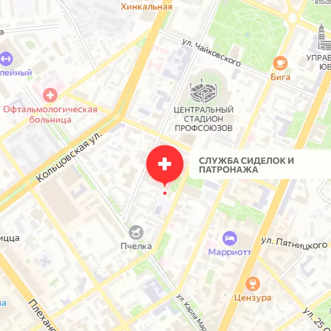 Карта офиса сиделок